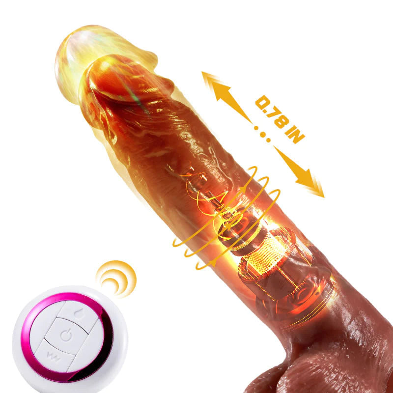 Wald Vibrating 3 Telescoping Swinging Lifelike Dildo Vibrator 8.86 INCH