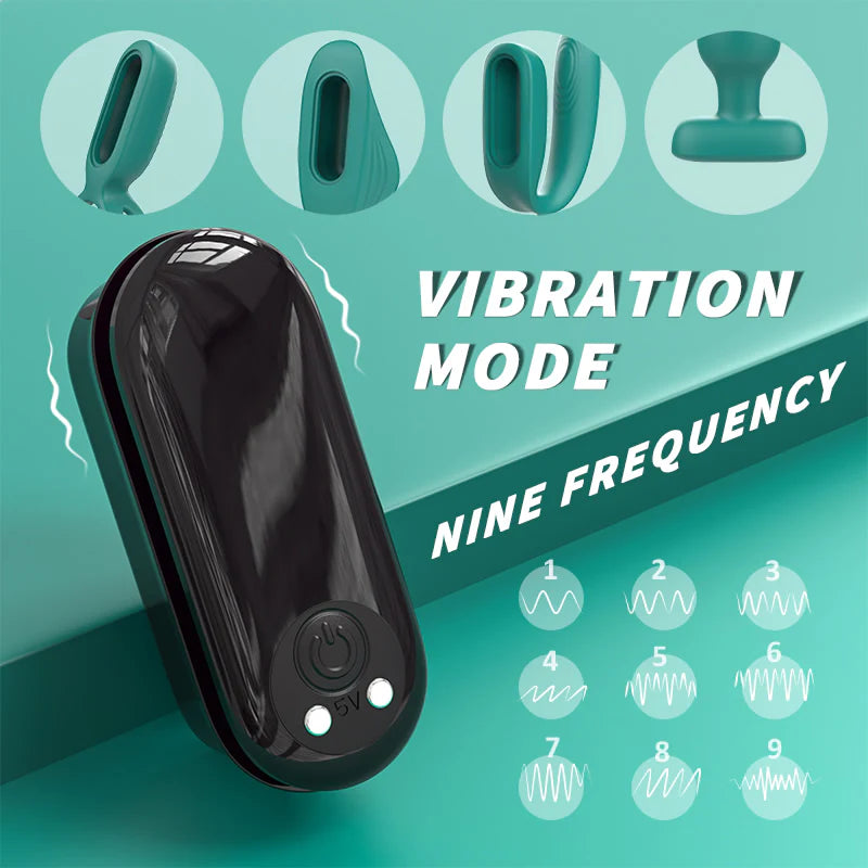 9 Vibration Sex Toys 4 Pieces Set for Couple with Remote Control