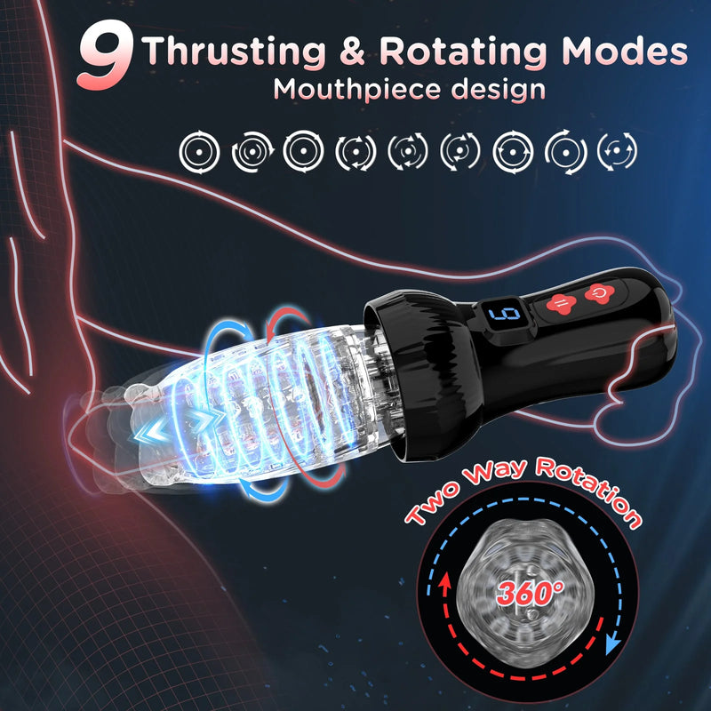 Upgraded 2 in 1 Powerful Automatic Thrusting and Rotating Male Masturbator