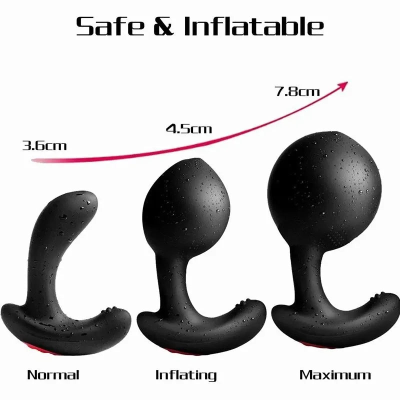 Remote Control Inflatable Anal Plug Vibrator & Prostate Massager