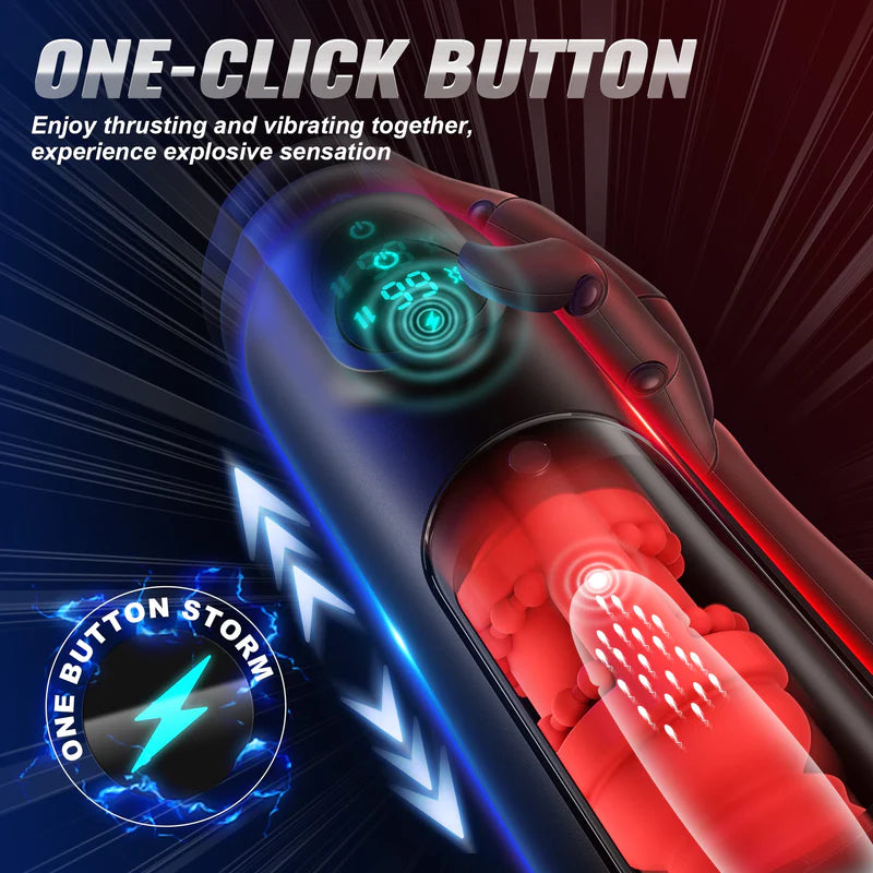 2023 New 8 Vibrating and Thrusting Modes Male Masturbators with LCD Display