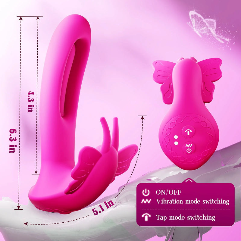 4 in 1 Butterfly Wearable Multi Stimulation Flapping Vibrator