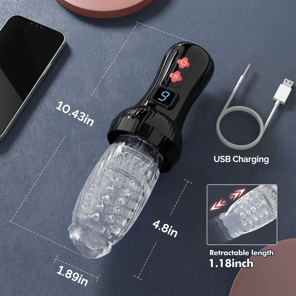 Upgraded 2 in 1 Powerful Automatic Thrusting and Rotating Male Masturbator