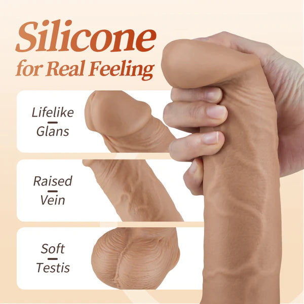 KING Bendable Glans Longer 10.24 Inch 5 Telescoping 7 Vibrating Swinging Lifelike Huge Dildo