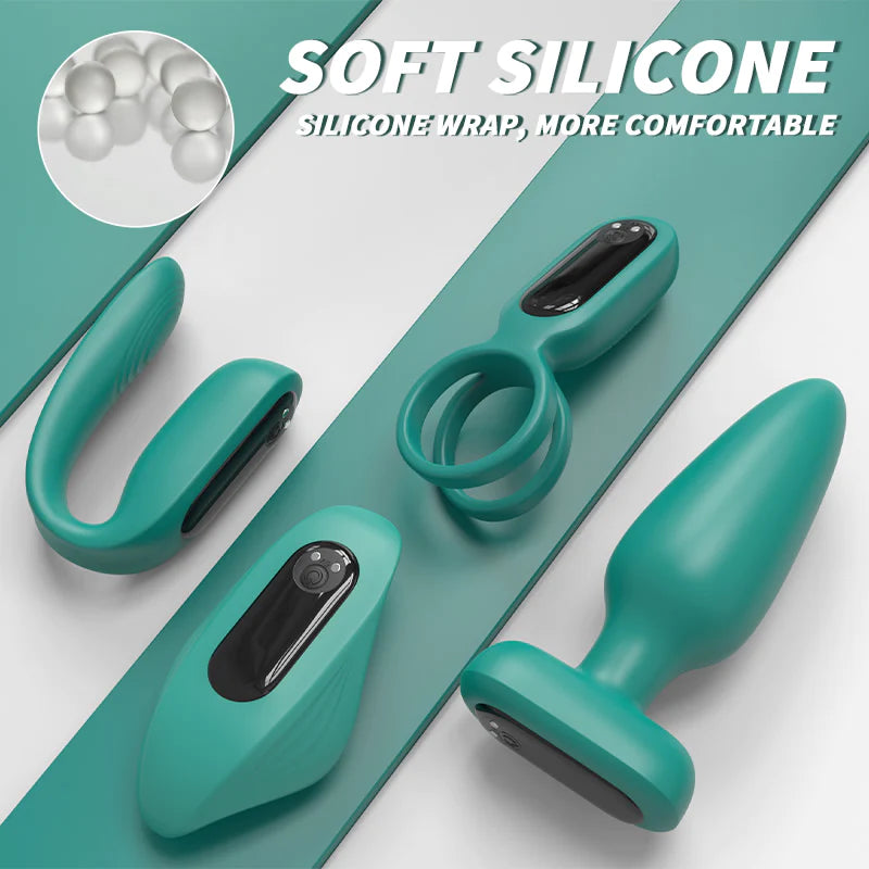 9 Vibration Sex Toys 4 Pieces Set for Couple with Remote Control