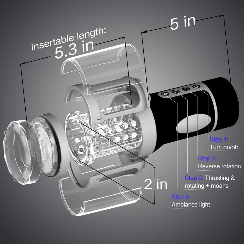 Automatic Male Masturbator Telescopic Rotation Voice Silicone Masturbation Sex Toys