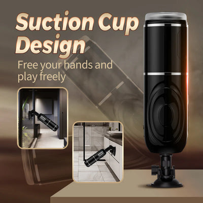 7 Telescoping 7 Spinning Effortless Fun Masturbation Cup with Suction Base
