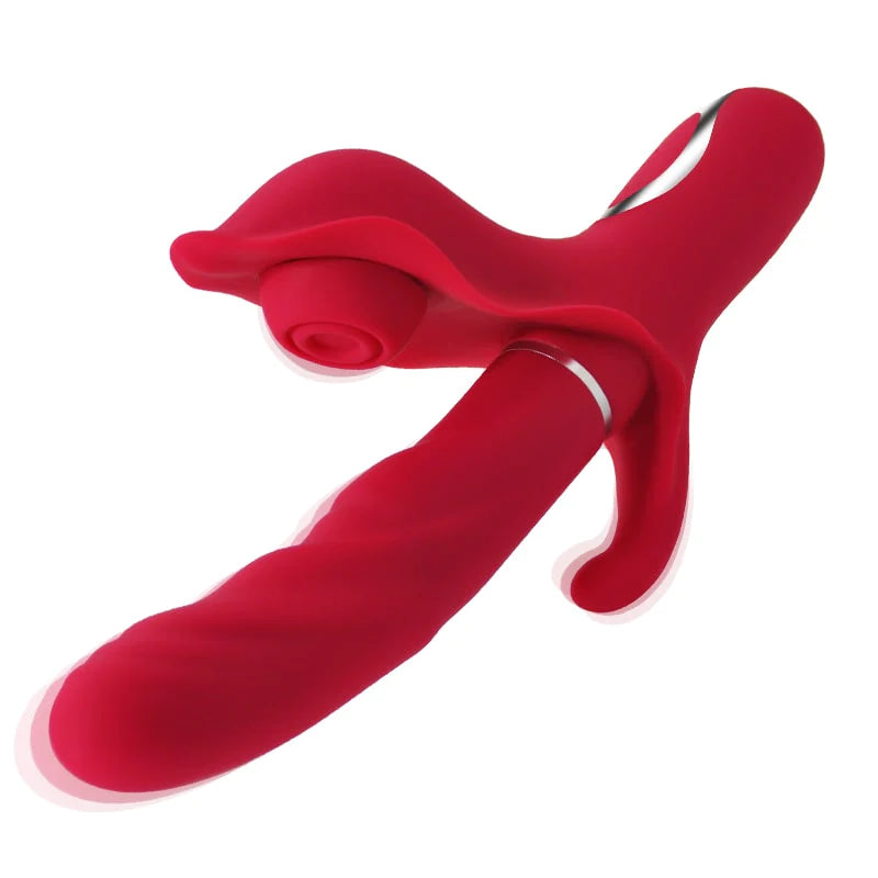 New 4 in 1 Thrusting and Flapping G-spot Rabbit Vibrator for Women and Couples