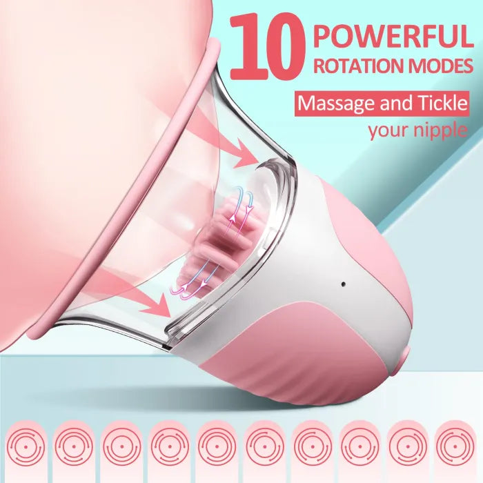 10 Vibration 360 Rotational Stimulation Nipple Suckers