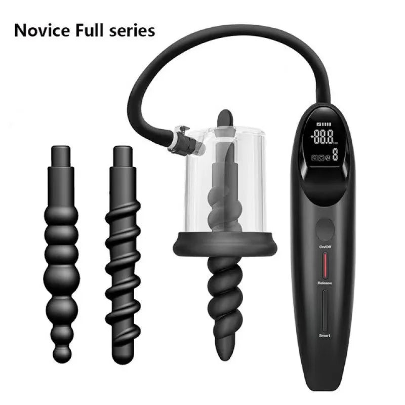 Smart Rosebud Prostate Stimulator & Anal Dilator Set with Electric Pump and Vacuum Sucking Massage