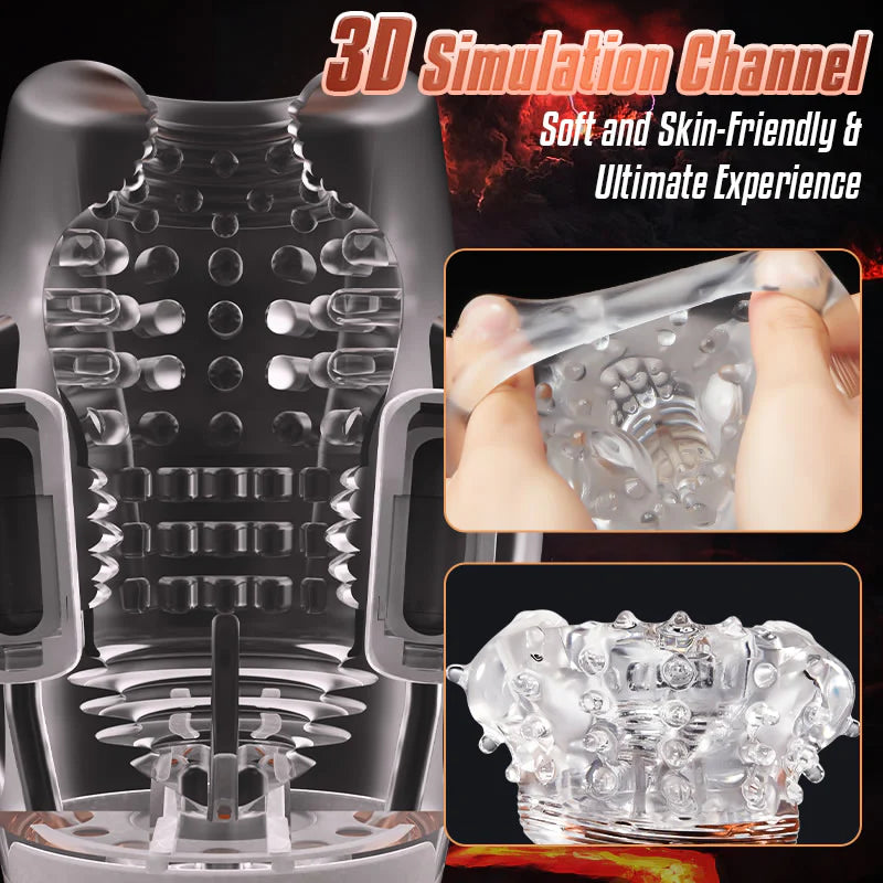 Majic Tornado: Sucking & Vibrating Transparent Dual Motor Male Masturbation Cup