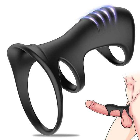 1.3-Inch Triple Rings G-spot Tickler Male Penis Ring - Lusty Time