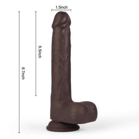 8.7-Inch Dark-Brown Remote Control Multifunctional Dildo - Lusty Time