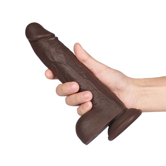 8.7-Inch Remote Control 3-Speed 9-Frequency 3 functions Dildo in Dark Brown - Lusty Time