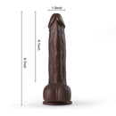 8.7-Inch Remote Control 3-Speed 9-Frequency 3 functions Dildo in Dark Brown - Lusty Time