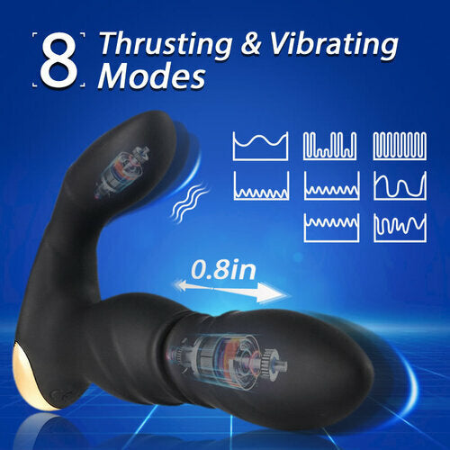 8-Frequency Vibration Thrusting Anal Vibrator Butt Plug - Lusty Time