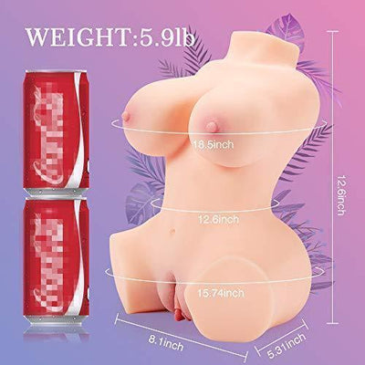 5.9lb Handhold Realistic Love Doll with Boobs Anus Pussy Male Stroker Masturbator - Lusty Time