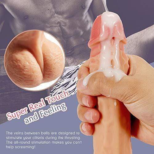 8.5-Inch 8 Mode Vibrating Thrusting Rotating Heating Remote Control Realistic Dildo - Lusty Time