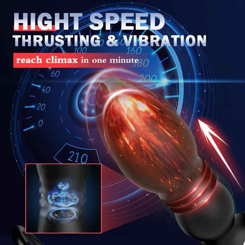 Lustytime 2 In 1 8 Thrusting 8 Vibration Cock Ring Anal Vibrator - Lusty Time