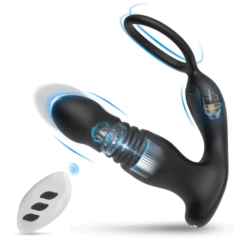 GURIN 7 Vibrations & 7 Thrusts Cock Ring Prostate Massager