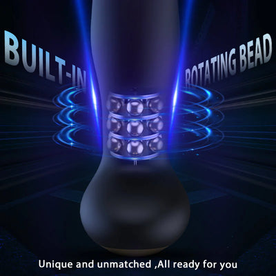 Black Panther 8-frequency Vibrating Bead-rotating Prostate Massager - Lusty Time