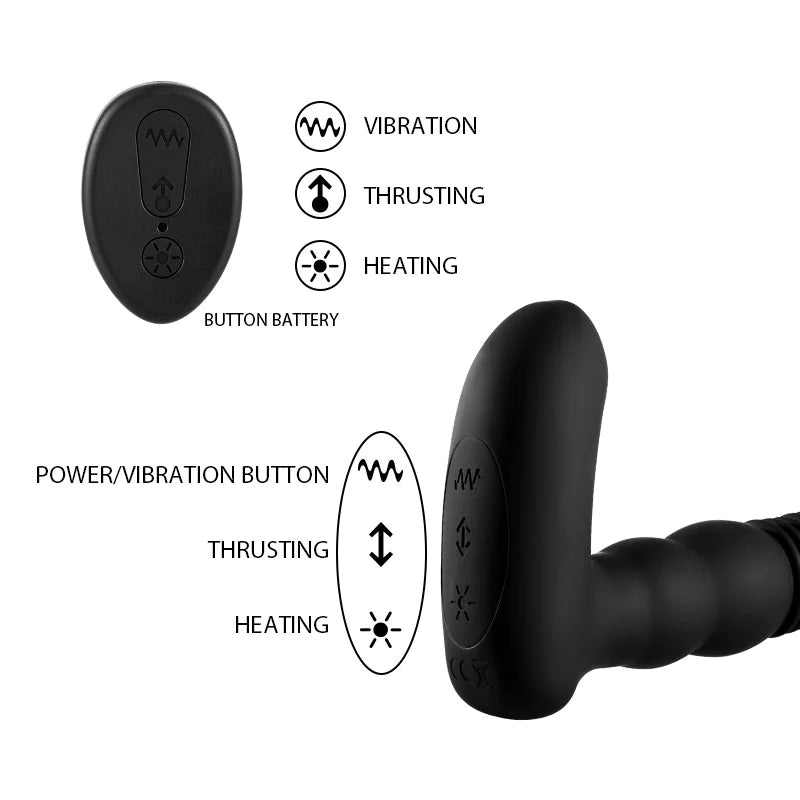 Prostate King 3 IN 1 6 Vibration 3 thrusting Heating Prostate Massage - Lusty Time