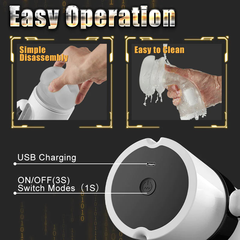 Calvin Gamepad 9 Thrusting & Vibrating 2 in 1 Handheld Masturbation Cup - Lusty Time