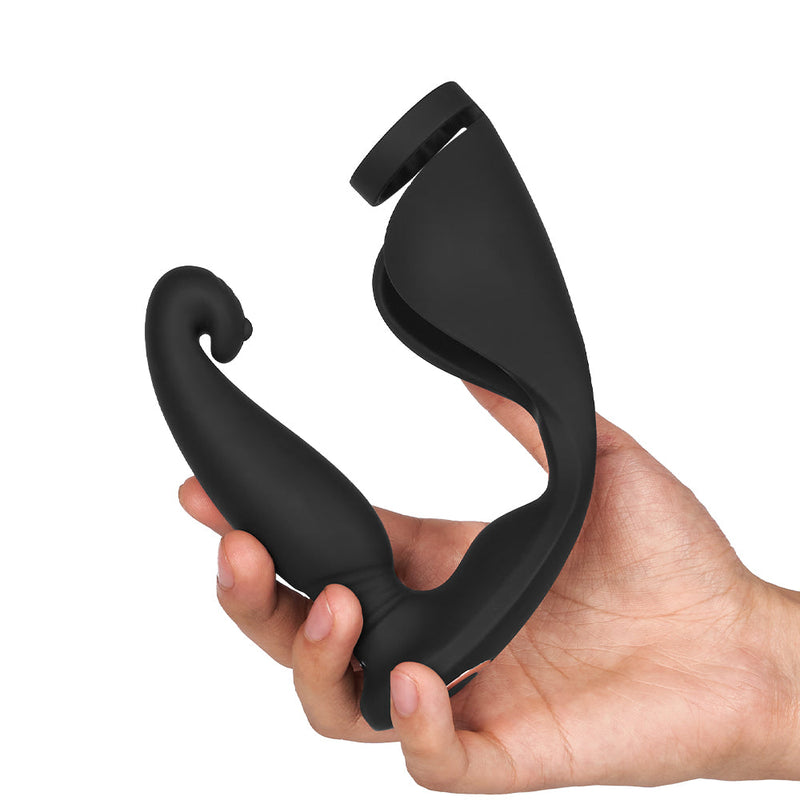 S-HANDE Versatile Vibrating Remote Control Cock Ring Butt Plug Prostate Massager - Lusty Time