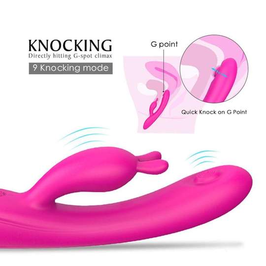 Dual Motor 9X9 Modes Flapping Clitoris G-Spot Rabbit Vibrator - Lusty Time