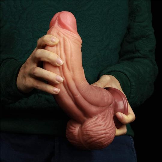 10 INCH DUAL-LAYERED SILICONE NATURE HUGE DILDO - Lusty Time