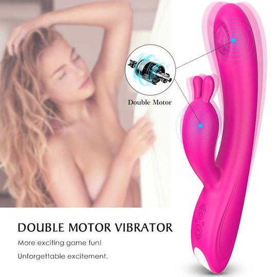 Dual Motor 9X9 Modes Flapping Clitoris G-Spot Rabbit Vibrator - Lusty Time