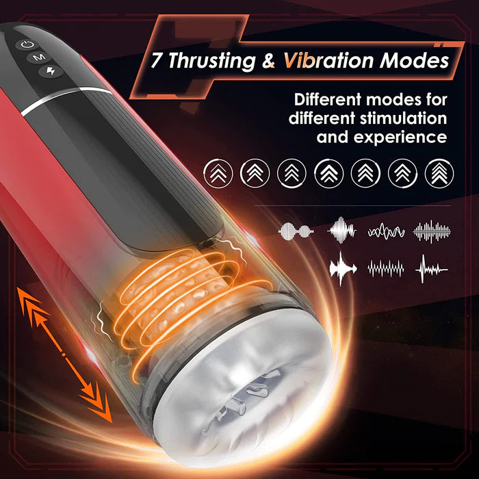 7 Thrusting & Vibration 3D Realistic TPE Automatic Male Masturbator - Lusty Time