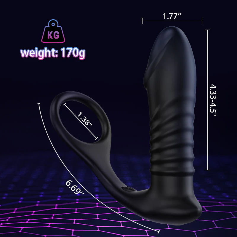 Moore - 10 Thrilling Vibration 3 Thrusting Silicone Remote Control Cock Ring Anal Vibrator - Lusty Time