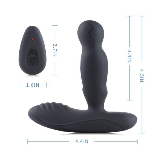 LEVETT E-Stim 360° Rotation Vibrating Prostate Anal Plug with Remote Control - Lusty Time