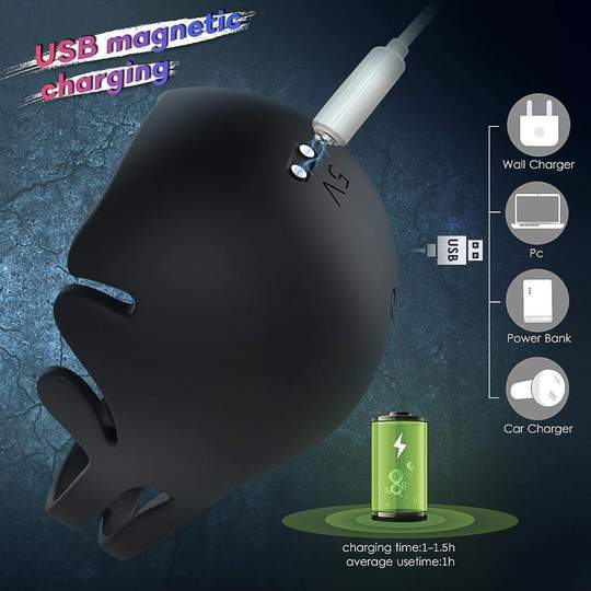 1.29-Inch 9-Speed Vibrating Penis Ring with Testicles Teaser - Lusty Time