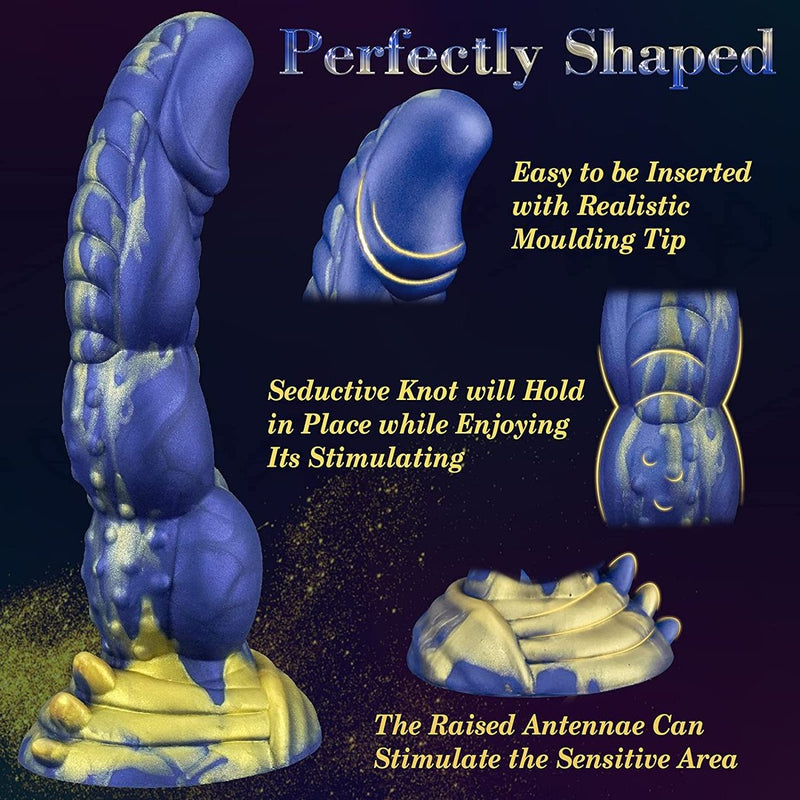 Fantasy Dildo Realistic Dildo- Dickman-Blue Gold - Lusty Time