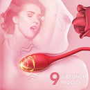 Rose Tongue Vibrator with Vibrating Egg - Lusty Time