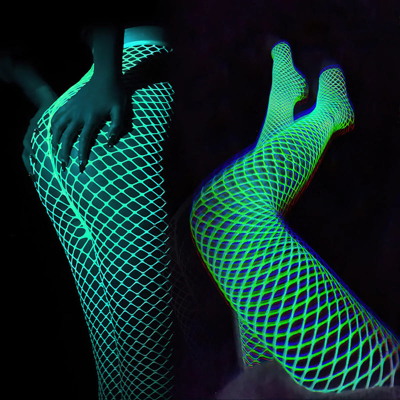 Luminous Glow in the Dark Fishnet Tights - Lusty Time