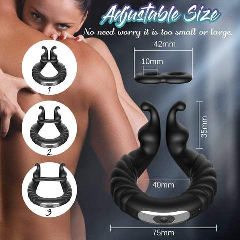 Perineum Massager | Vibrating Dual Penis Ring - Lusty Time