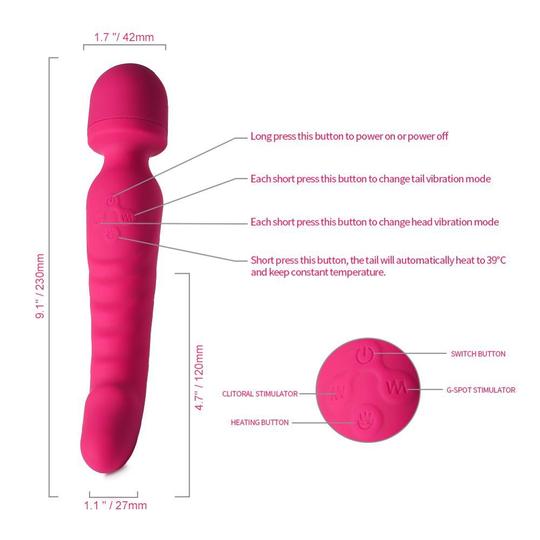 Heating Av Wand Waterproof Vibrator - Lusty Time