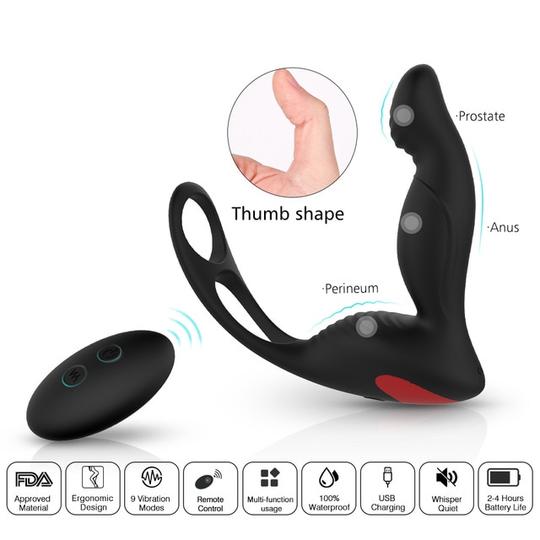 3 In 1 Remote Controlled Vibrating Prostate Massager - Lusty Time