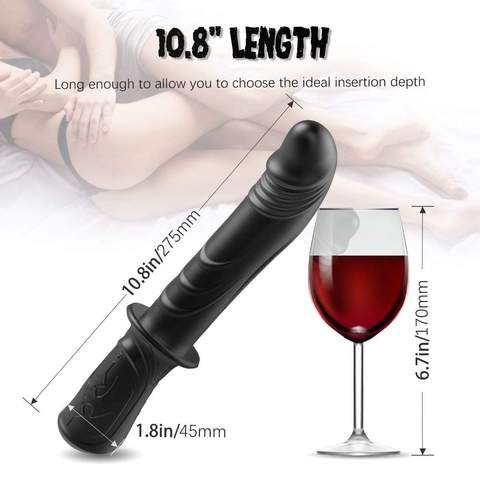 Vibrating Vaginal & Anal Dildo with Handle - Lusty Time
