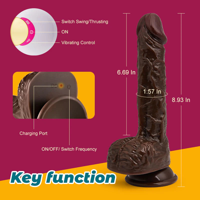 JOI 9 Vibrating 3 Telescoping Swing Realistic Dildo Vibrator 8.86 INCH - Lusty Time